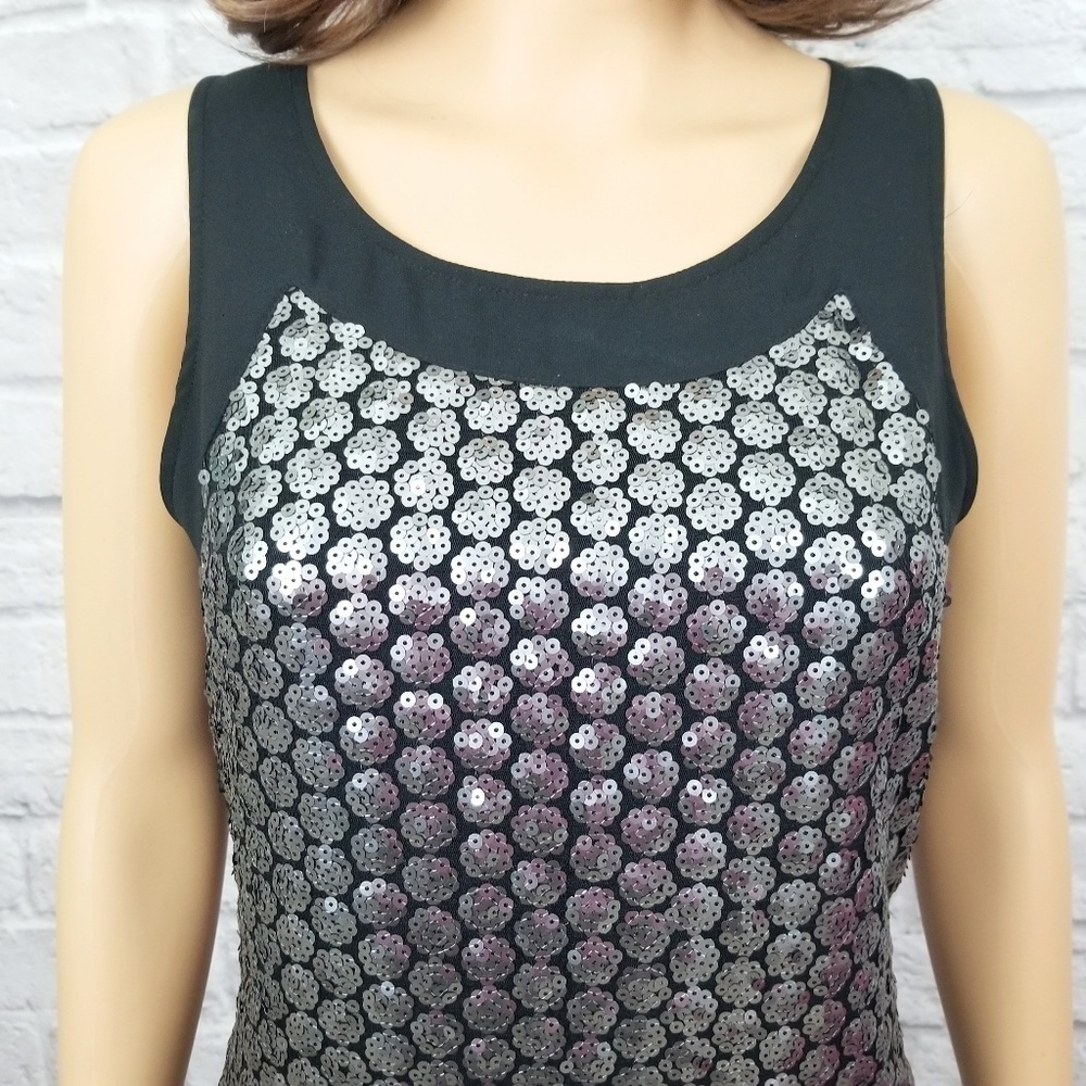 Victoria's Secret black silver sequined sheer back mini dress women's size XS - Picture 5 of 10